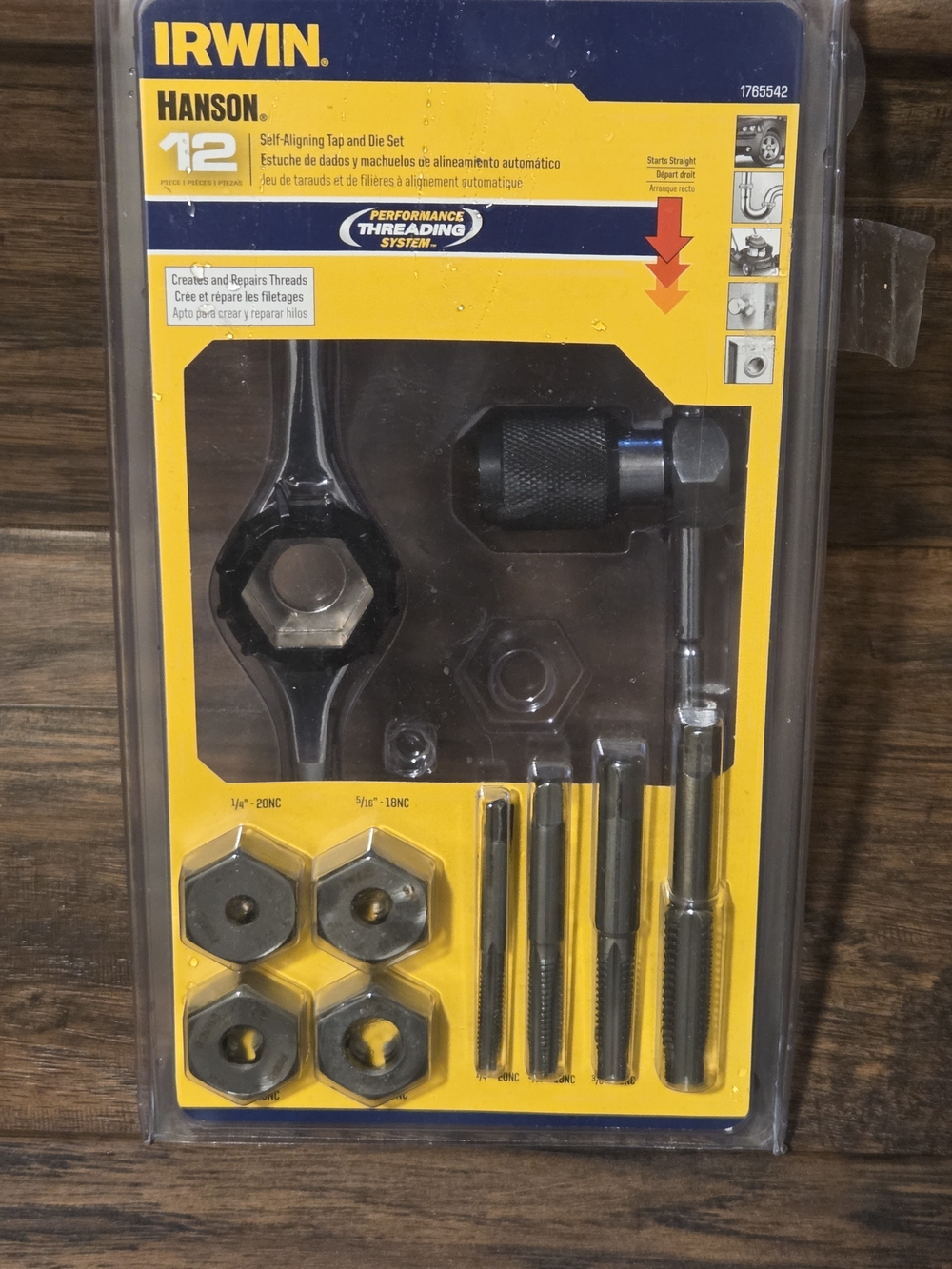 Irwin Hanson 1765542 Self-Aligning Tap And Die Set, 10 Pieces (.missing 2 pieces